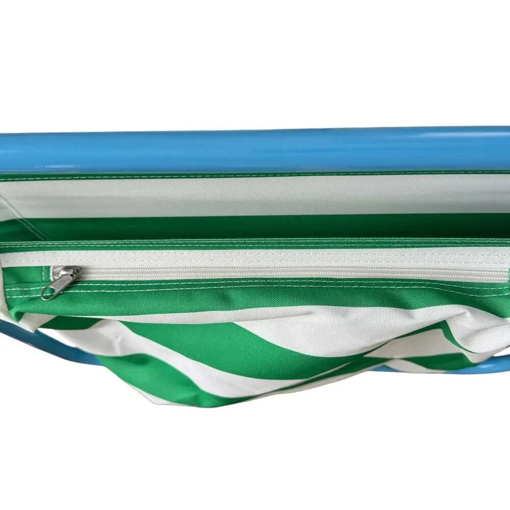 IKEA STRANDON White, Green & Blue Beach Chair (Folds Up)